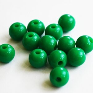 Akrüülhelmes  7-8mm, roheline, ava 1,2mm, pakis 13 tk