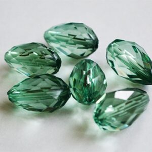 Akrüülhelmes  18x12mm, sinakasroheline, ava 1mm, 6 tk