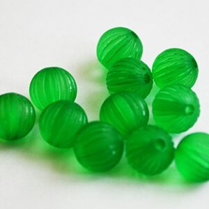 Akrüülhelmed  10mm, roheline matistatud, ava 1mm, pakis 11 tk