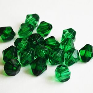Akryylihelmi bicone 7x7mm, tummanvihreä, reikä 1mm, pakkaus 18 kpl