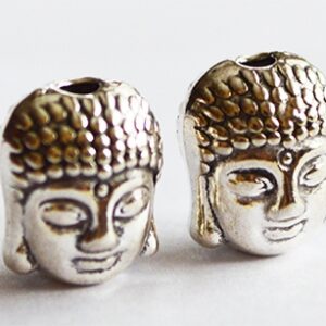 Metallhelmes Budha pea 11x9mm, hõbedane, ava 1mm, pakis 1 tk