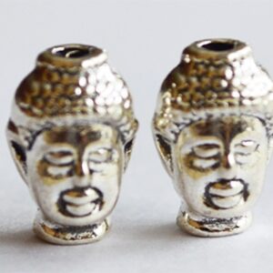 Metallhelmes Budha pea 14x9mm, hõbedane, ava 1mm, pakis 1 tk