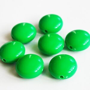Akrüülhelmes  13mm, roheline, ava 2mm, pakis 7 tk