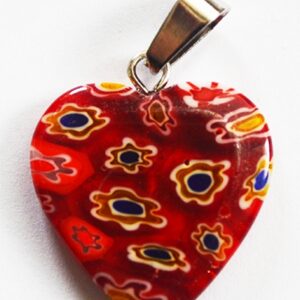 Millefiori ripats Süda 20x20mm roheline, 1 tk