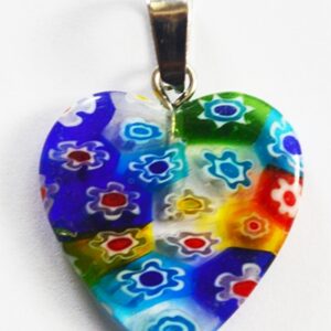 Millefiori ripats Süda 20x20mm kirju, 1 tk