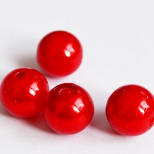 Akrüülpärl 14-13mm, ava 2mm punane, pakis 4 tk