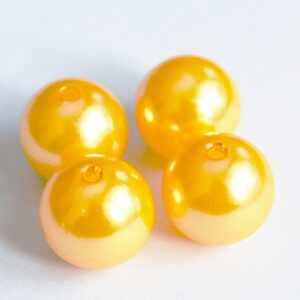 Akrüülpärl 14mm, ava 2mm heleoranž, pakis 4 tk.