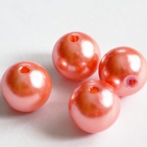 Akrüülpärl 14mm, ava 2mm punakasroosa, pakis 4 tk.