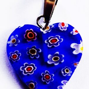 Millefiori ripats Süda 20x20mm lillakas sinine, 1 tk