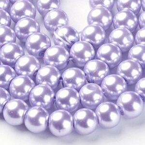 Klaaspärl 8mm helelilla, ava 1mm, pakis 10 tk