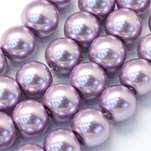 Klaaspärl 8mm hele punakaslilla, ava 1mm, pakis 10 tk