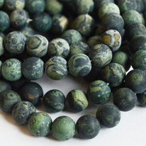 Kambaba Jaspis 8-8,5 mm, luonnonkivi, mattapintainen, reikä 1 mm, 10 kpl pakkauksessa