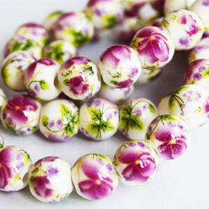 Portselanhelmes Lill 10mm ava 2mm, pakis 6 tk