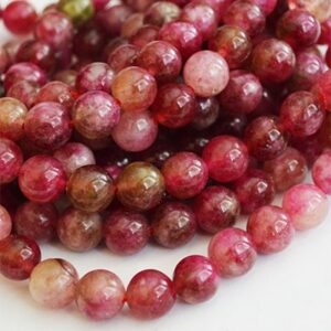 Kvartsi 8-8,5 mm luonnollinen, maalattu tummanpunainen-kirjava,  reikä 1 mm, pakkaus 10 kpl