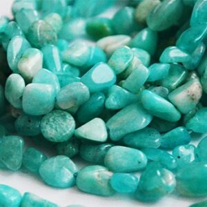 Amasoniit  5~13x5~10mm looduslik, ava 1mm, pakis nööril 40-60 tk