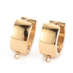 Kõrvarõngahaagid kirurgilisest terasest 14K kullaga kaetud 14x13x6mm, ava 1mm, nõel 1mm, pakis 1 paar