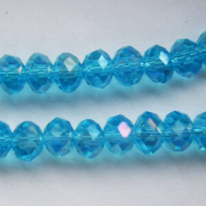 Helesinine läikega rondell 6x4mm, 1 tk