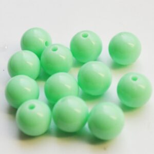 Akrüülhelmes 12mm ümar heleroheline, 1 tk