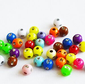 Akrüülhelmed 5mm hõbeda täpilised, 50 tk