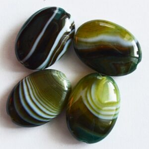 Akaatti  25x18mm, vihreä, 4 kpl
