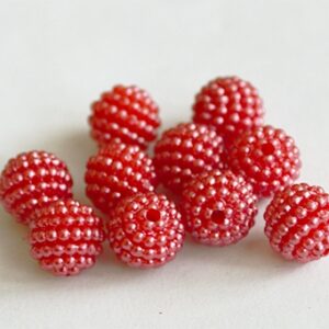 Akrüülhelmes 9,5x10mm pärliläikeline mummuline roosakaspunane, 10 tk