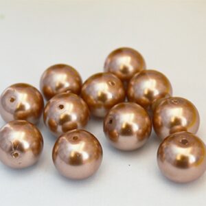 Klaaspärl 14mm helepruun, 1 tk