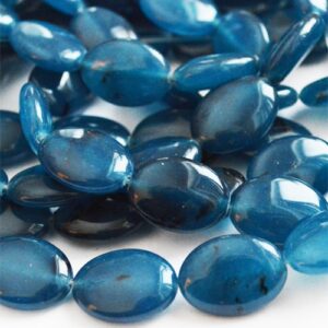 Jadeiit 18x13mm ovaalne, looduslik, värvitud, sinine, 1 tk