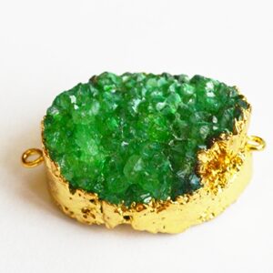 Ahhaat ühendaja 36x22x13mm looduslik värvitud roheline-kuldne, 1 tk NB! Ei saa saata liht- ega tähitud maksikirjaga.