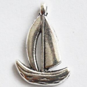 Ant.hõbedane metallripats Purjekas 19x13mm, 1 tk