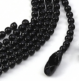 Mummuline ühendajaga metallist kett 1,5mm must, keti pikkus 59cm, 1 tk