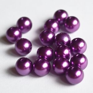 Акриловая бусина жемчужная 8mm красно-фиолетовая, 10 шт.