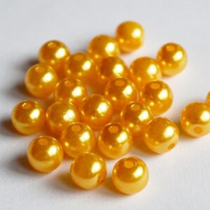 Акриловая бусина жемчужная 8mm оранжевая, 10 шт.