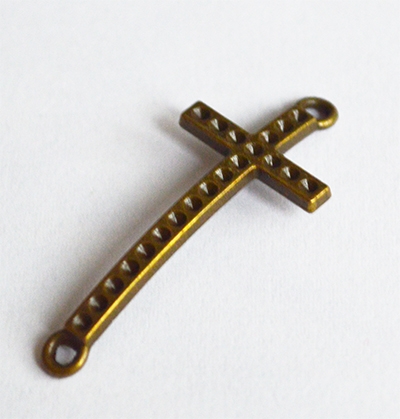 Коннектор Крест 3,6x1,5см цвет бронзовый, 1 шт.