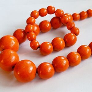 Puuhelmed 30-12mm oranžid käevõruga,  1 tk  Ei saa saata maksikirjaga