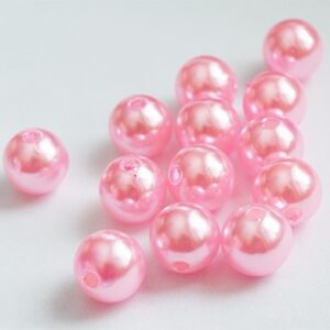 Akrüülpärl 12mm roosa, ava 2mm,  1 tk