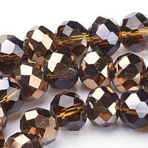 Lihvitud rondell10x7mm, pruun-vaskne, ava 1mm, pakis 10 tk