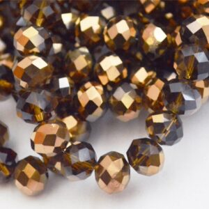 Fasettirondelli 8x6mm kupari-ruskea, 1 kpl