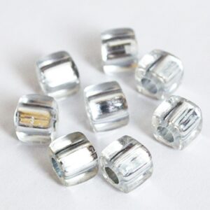 Akrüülhelmes 7,5x8mm hõbedane sisu, läbipaistev, 12 tk