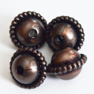 Akrüülhelmes  12x11mm, punakaspruun-metallik, ava 1,8mm, 4 tk