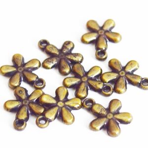 Akrüülripats  Lill 13x11mm, pronks värv, 8 tk