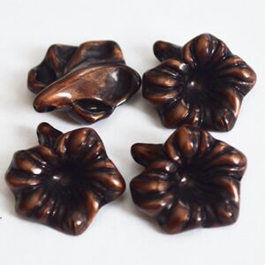 Akrüülripats  Lill 22x16mm, punakaspruun metallikvärv, 4 tk