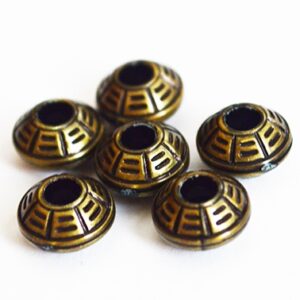 Akrüülhelmes rondell 9x4mm, pronks metallikvärv, ava 3,5mm, 6 tk