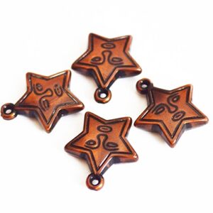 Akrüülripats  Täheke 18x16mm, punakaspruun värv, 4 tk