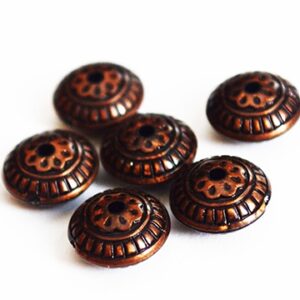 Akrüülhelmes rondell 10x3mm, pronks metallikvärv, ava 1mm, 6 tk