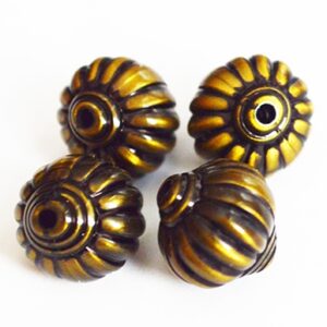 Akrüülhelmes Latern 14x13mm, pronks metallikvärv, ava 2mm, 4 tk