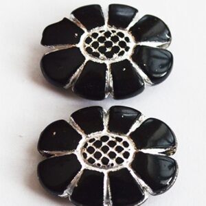 Akrüülhelmes  25x18mm, must-hõbe, ava 1,5mm, 2 tk