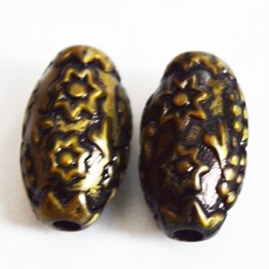 Akrüülhelmes ovaalne 24x14mm, pronks värv, ava 3mm, 2 tk