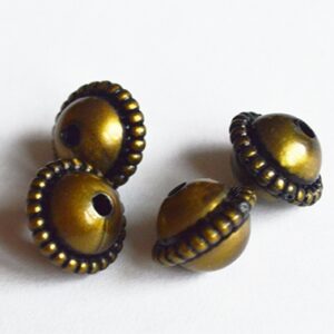 Akrüülhelmes  12x11mm, pronks-metallik, ava 1,8mm, 4 tk