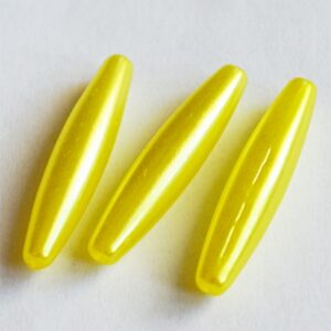 Akrüülpärl  27x6mm, kollane, ava 1mm, 6 tk