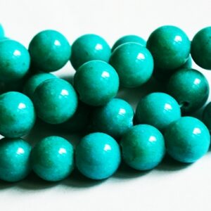 Jadeiit 10mm looduslik, värvitud tumedam türkiissinine, ava 1 mm, 10 tk
